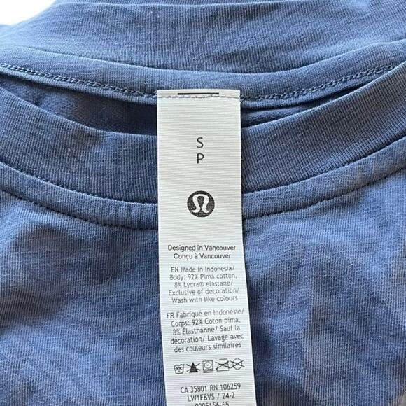 Lululemon Periwinkle Blue Tank Top Cotton Blend Women's Size 2 - Picture 2 of 4
